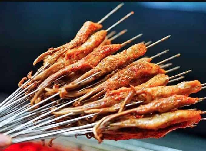Roasted duck tongues