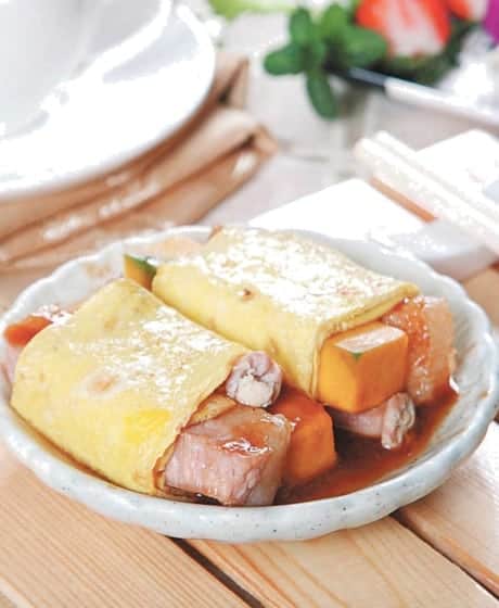Char Siu and Chitterlings Egg Cake Recipe