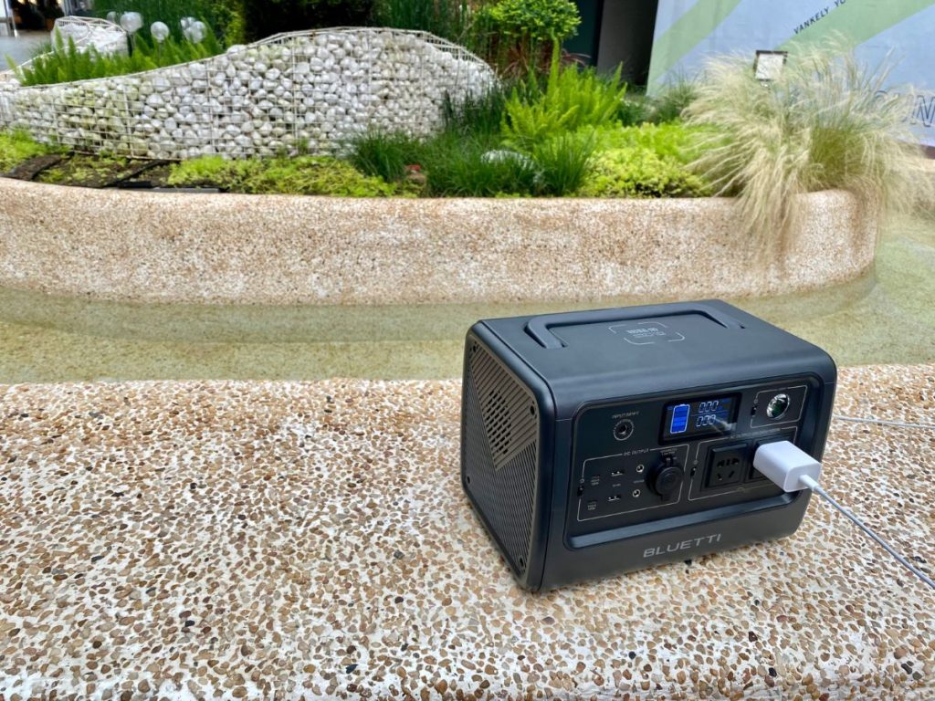 Use BLUETTI EB70S Portable Power Station outside and near a river